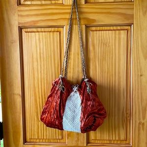 Velvet details funky-unique evening bag